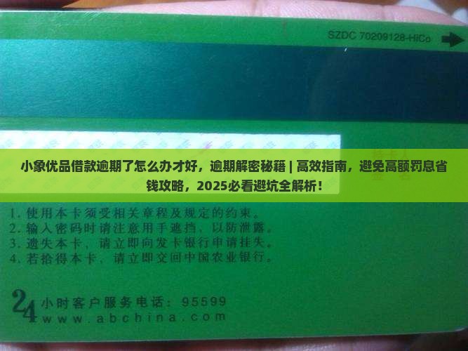 小象优品借款逾期了怎么办才好