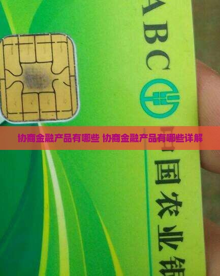 协商网贷金融产品有哪些