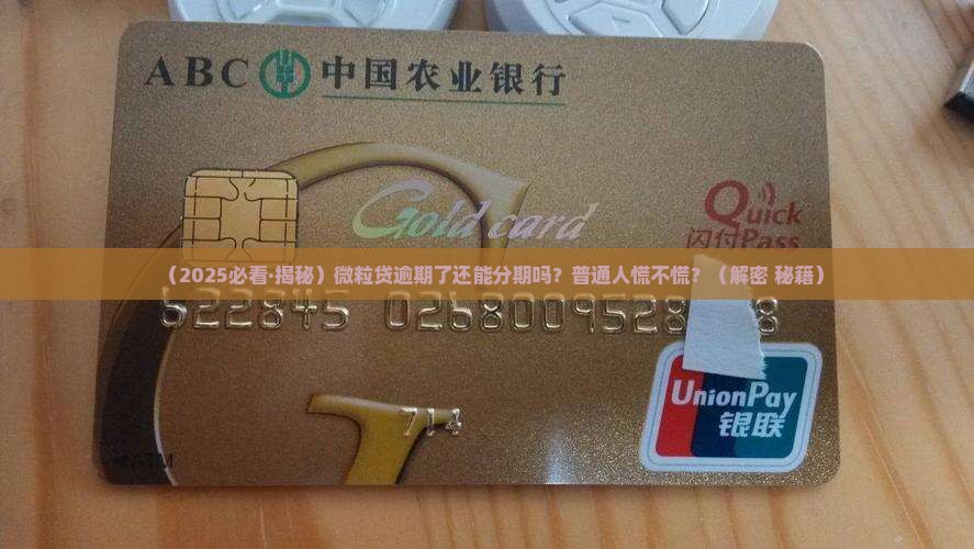 微粒贷逾期分期怎么处理