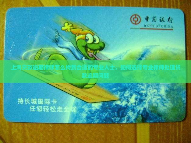 上海贷款逾期律师怎么找到合适的专业人士