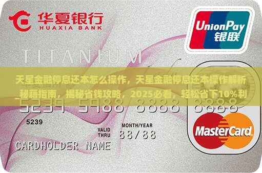 天星金融停息还本怎么操作