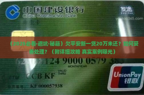 欠平安新一贷20万未还应该怎么处理 欠平安新一贷20万未还应该怎么处理