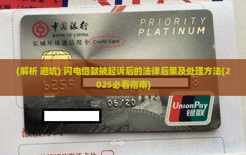 闪电借款被起诉后的法律后果及处理方法