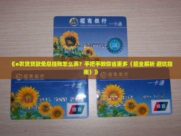 e农贷贷款免息挂账如何操作