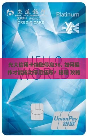 光大信用卡挂账停息36