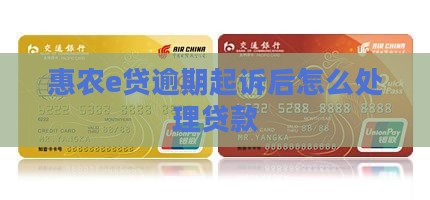 惠农e贷逾期起诉后会怎样处理