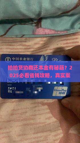 拍拍贷能协商还本金吗如何操作