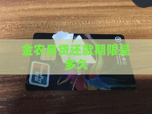 金农易贷还款期限是多久
