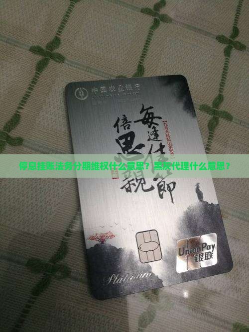 停息挂账法务分期什么意思