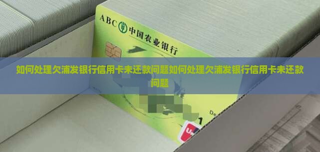 如何处理欠浦发银行信用卡未还款问题