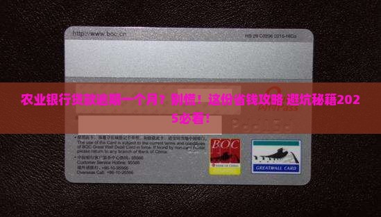 农业银行贷款逾期一个月