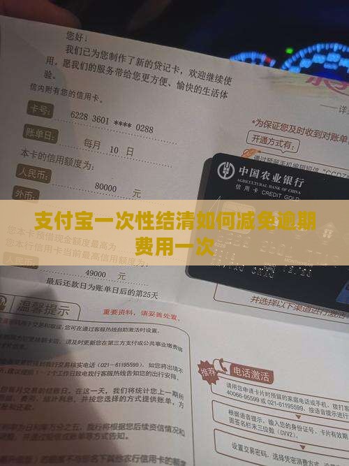 支付宝一次性结清如何减免费用