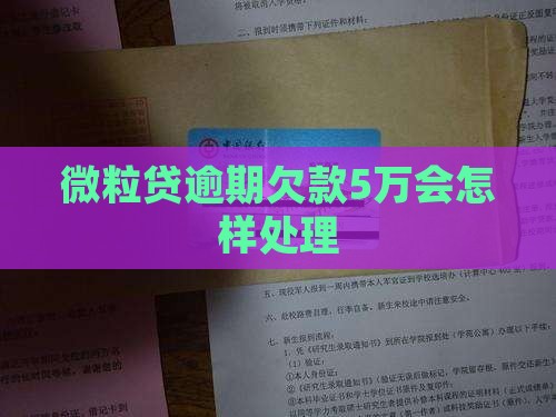 微粒贷欠款5万会怎样处理