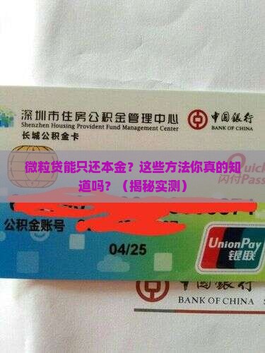 微粒贷减免只还本金的方法有哪些
