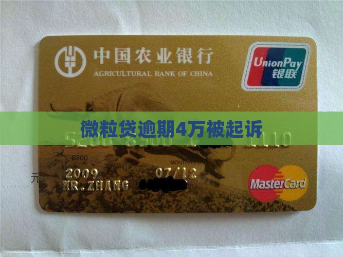 微粒贷欠款4万逾期被起诉