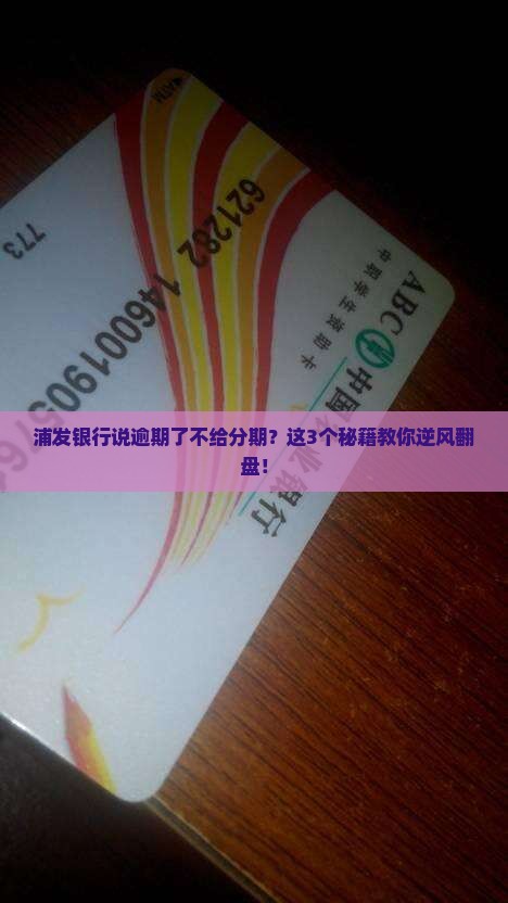浦发银行说逾期了不办理分期怎么办理