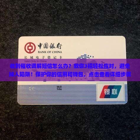 收到催收调解短信怎么办