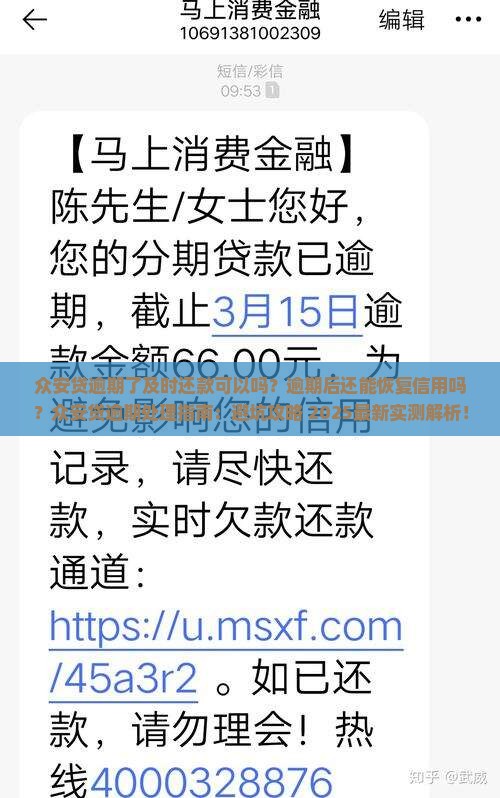 众安贷逾期了及时还款可以吗