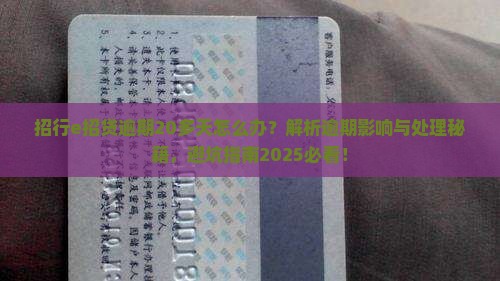 招行e招贷逾期20多天怎么办