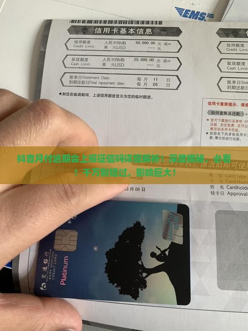 抖音月付逾期会上报征信吗详细解析
