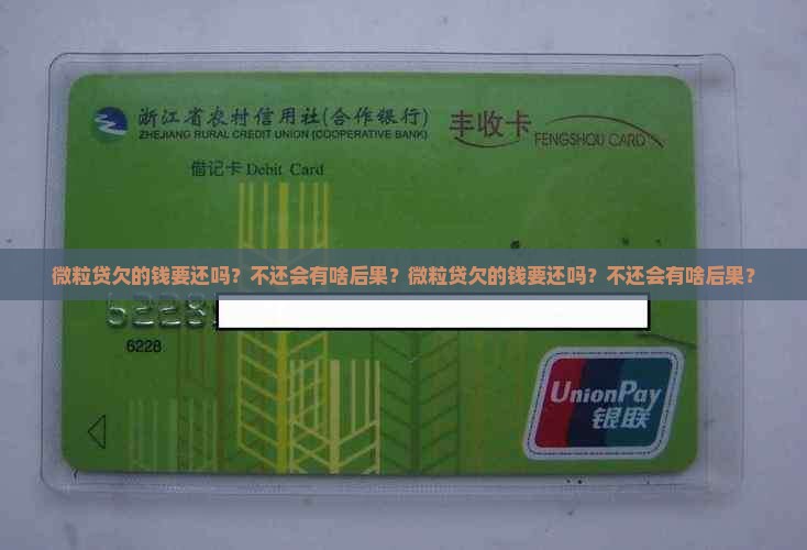 微粒贷欠的钱要还吗