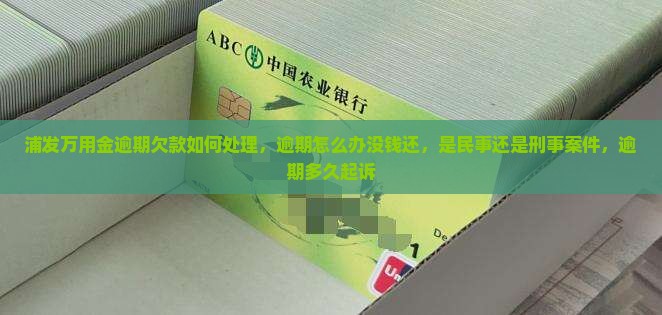 浦发万用金逾期欠款如何处理