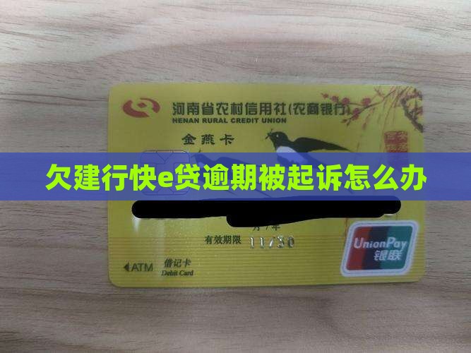 欠建行快e贷被起诉怎么办