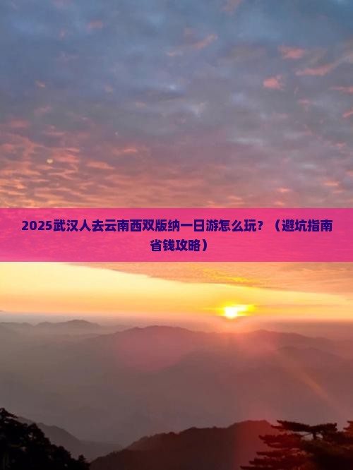 武汉到云南西双版纳一日