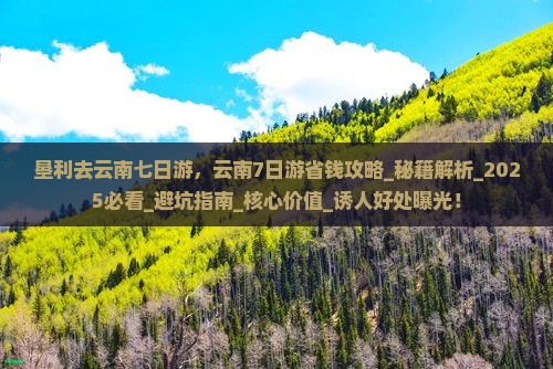 垦利去云南七日游