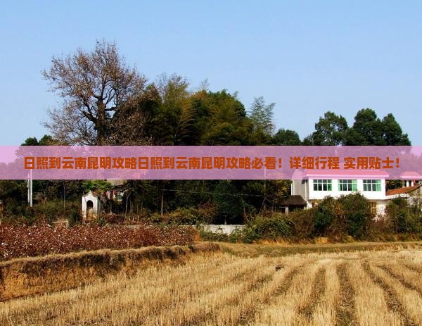 日照到云南昆明攻略 日照到云南昆明攻略