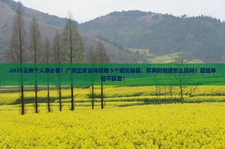 广安去云南个人游