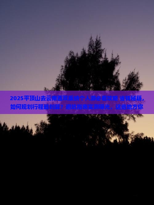 平顶山去云南西双版纳个人游 平顶山去云南西双版纳个人游