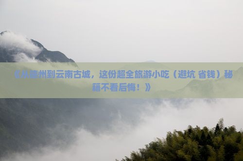 德州去云南古城旅游小吃