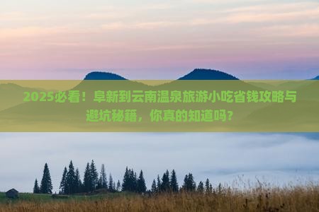 阜新到云南温泉旅游小吃