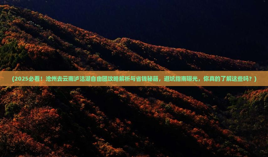 沧州去云南泸沽湖自由团