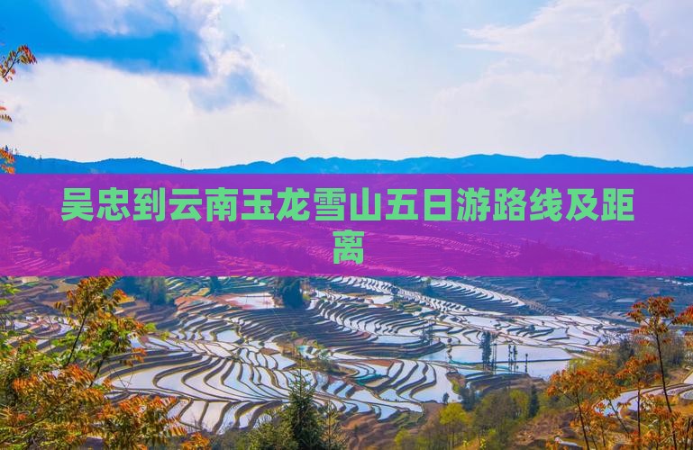 吴忠到云南玉龙雪山五日游