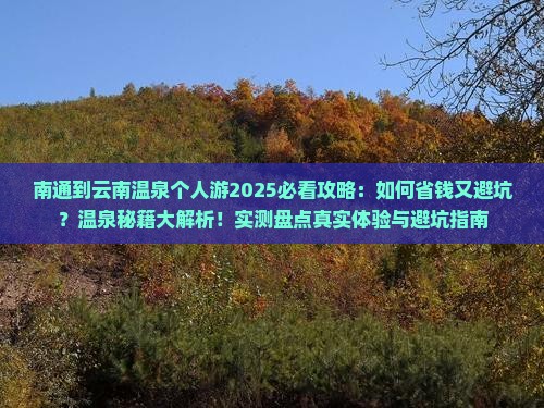 南通到云南温泉个人游