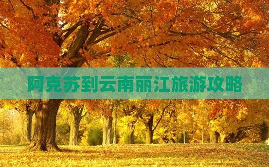阿克苏到云南丽江景点