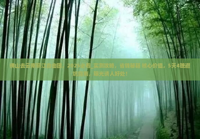 佛山去云南丽江自由团