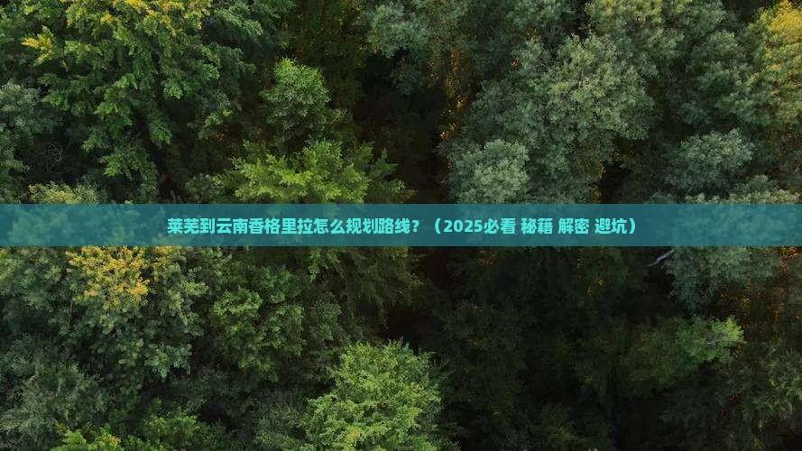 莱芜到云南香格里拉攻略