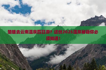 楚雄去云南温泉四日游