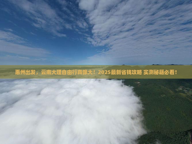 惠州去云南大理自由团