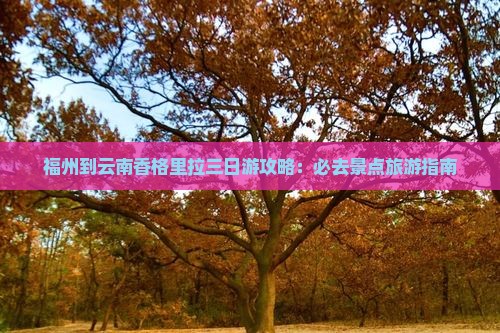 福州到云南香格里拉三日游