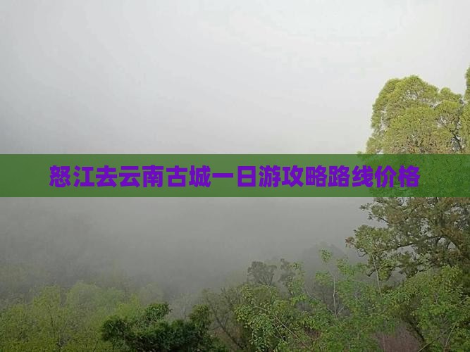怒江去云南古城一日