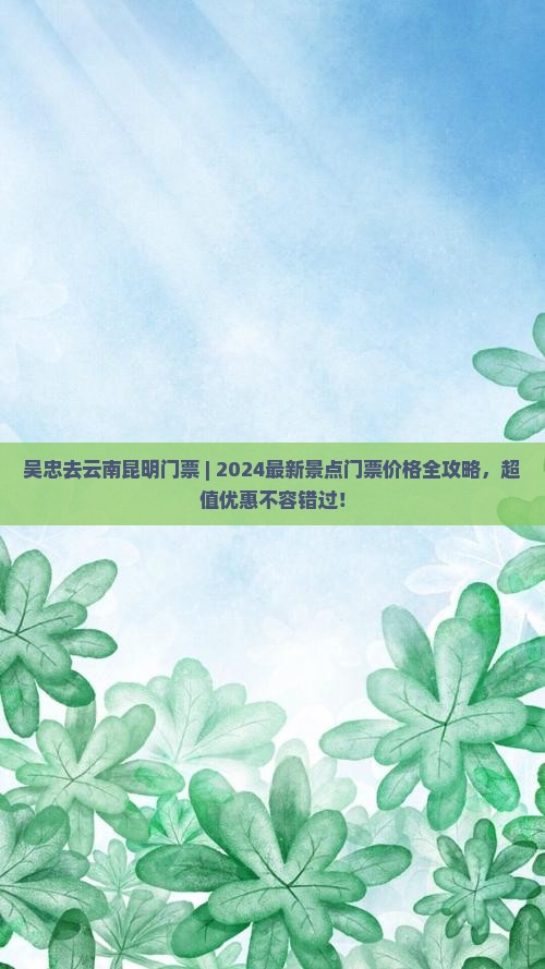 吴忠去云南昆明门票