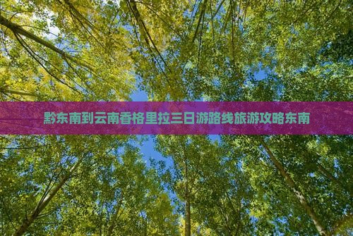 黔东南到云南香格里拉三日游