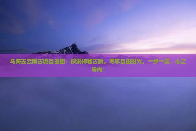 乌海去云南古城自由团