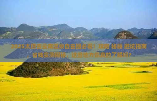 太原去云南温泉自由团