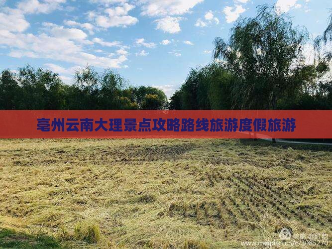 亳州去云南大理一日