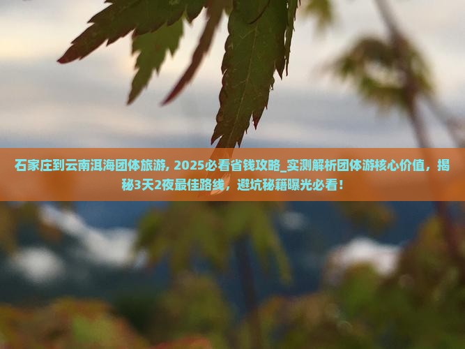 石家庄到云南洱海团体旅游